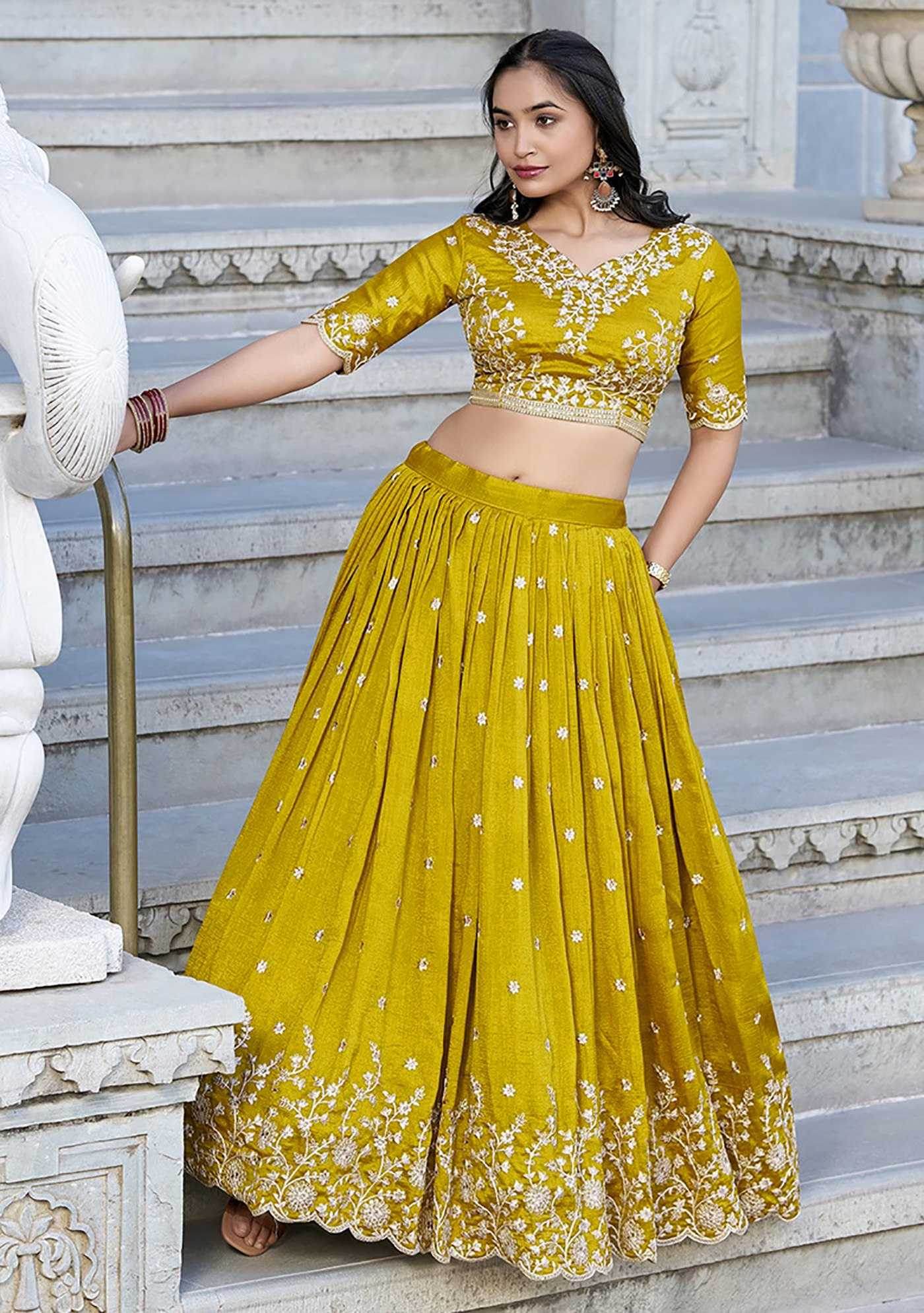 Chinon Designer Zari Work Lehenga - MYLUXURY LANE ENTERPRISE